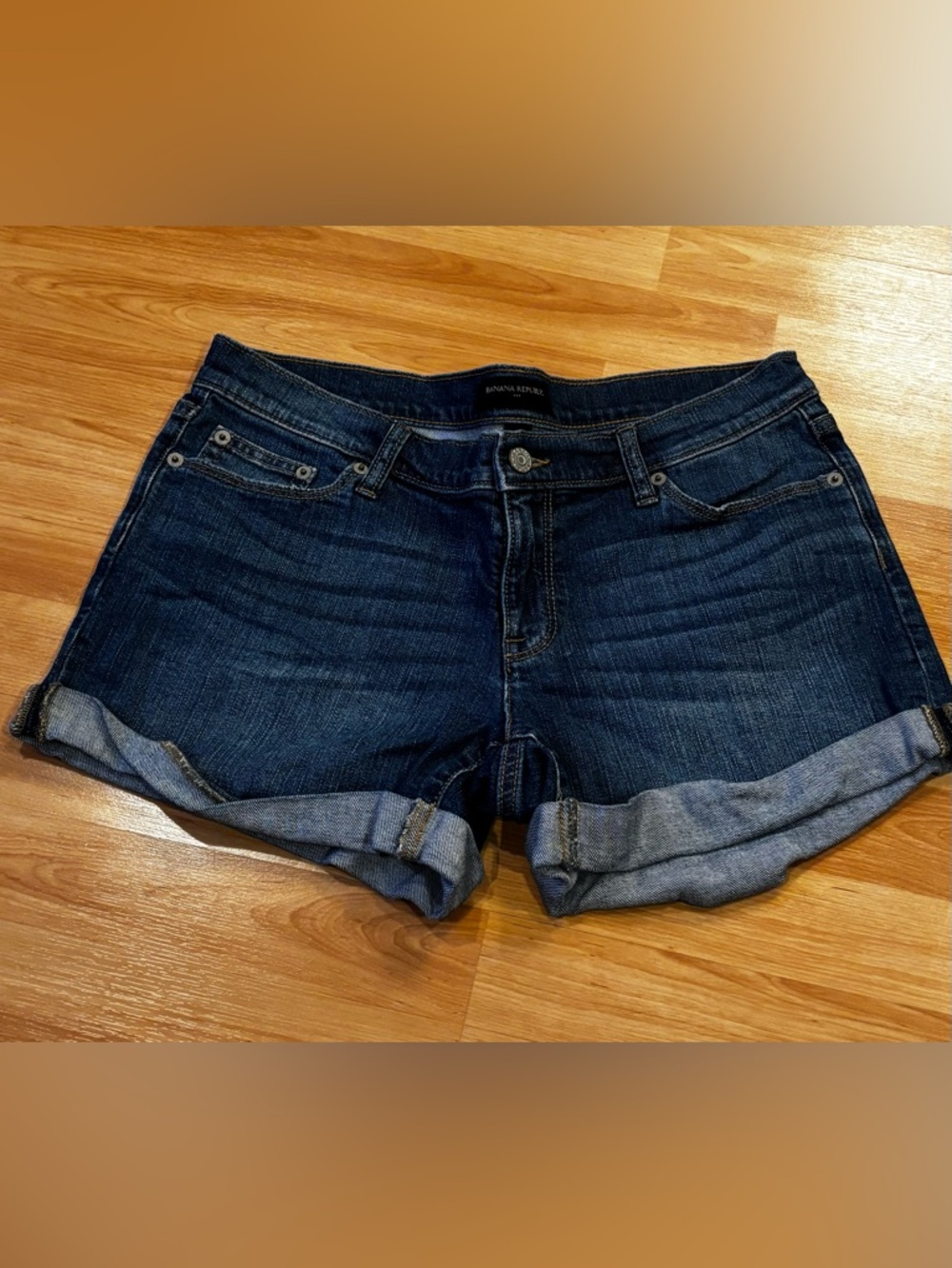 Banana Republic Dark Blue Rolled Cuff Denim Shorts